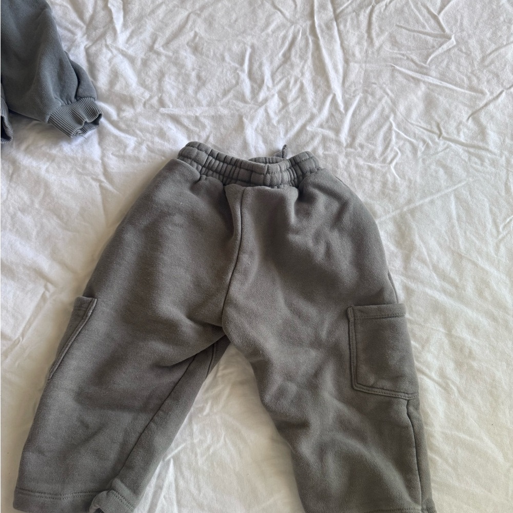Zara Kids Gray Cargo Jogger Sweatpants